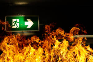 fiamme in un edificio