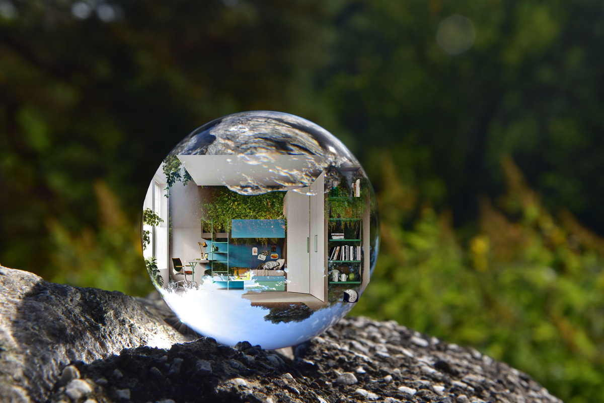 Sfera di vetro natura ecologia